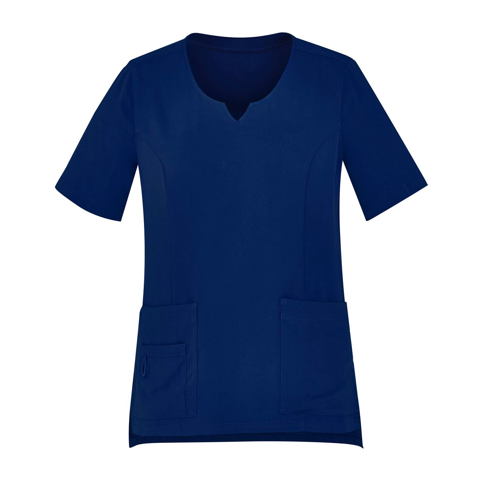Womens Avery Round Neck Scrub Top CST942LS By Biz Care in Navy Blue - Front