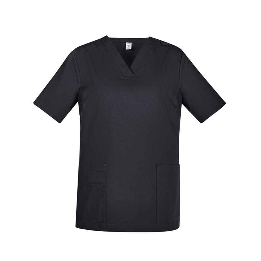 Womens Tokyo V-Neck Scrub Top By Biz Care Charcoal (Front View)